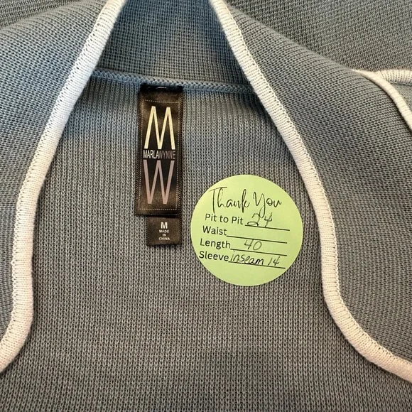 Marla Wynne Ponte Knit Open Cardigan Duster Light Sage - Picture 5 of 6